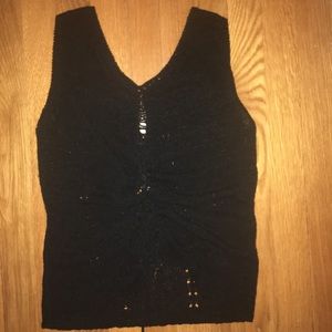 black crochet top